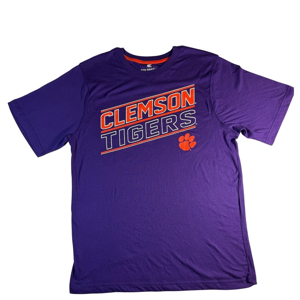 Colosseum Clemson Tigers T-Shirt Mens Medium Purple New Short Sleeve NCAA Tee